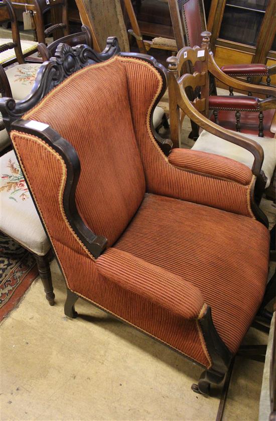 French russet fabric armchair